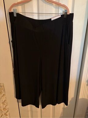 Lane Bryant Black Wide-Leg Pull-On Pants